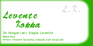 levente koppa business card